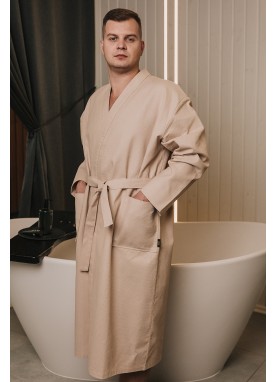   Vafeļauduma halāts EGO beige