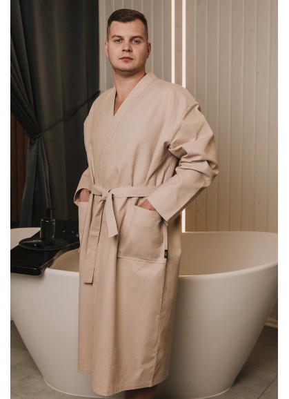   Vafeļauduma halāts EGO beige