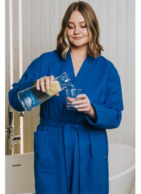   Vafeļauduma halāts EGO blue