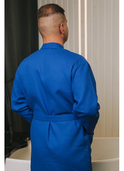   Vafeļauduma halāts EGO blue