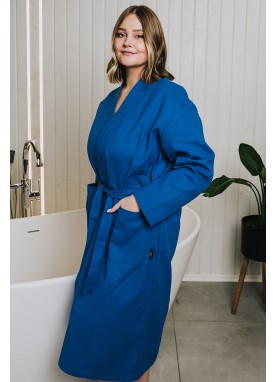   Vafeļauduma halāts EGO blue