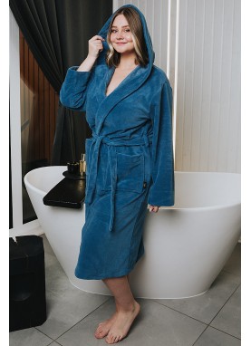 Bambusa halāts ar kapuci GRAND denim