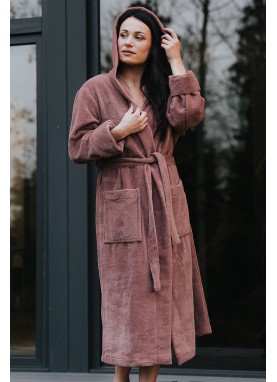 Bambusa halāts ar kapuci GRAND soft brown