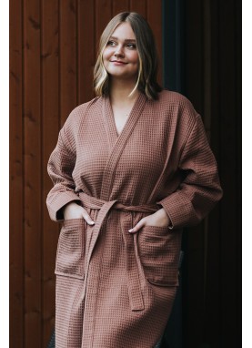  Vafeļauduma halāts LUMI chocolate