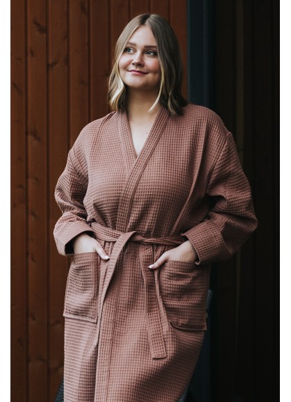  Vafeļauduma halāts LUMI chocolate