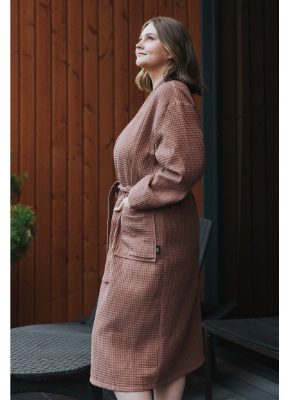  Vafeļauduma halāts LUMI chocolate