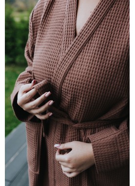  Vafeļauduma halāts LUMI chocolate