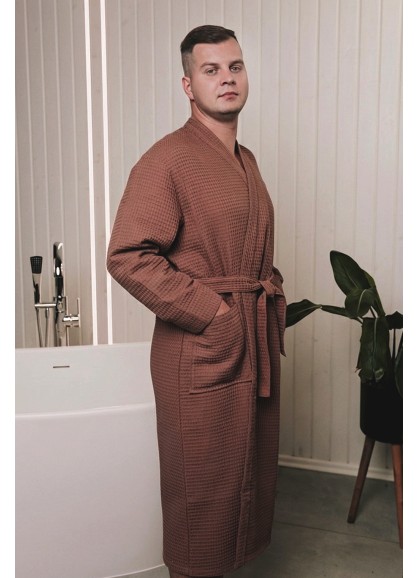  Vafeļauduma halāts LUMI chocolate