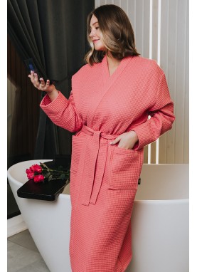  Vafeļauduma halāts LUMI coral