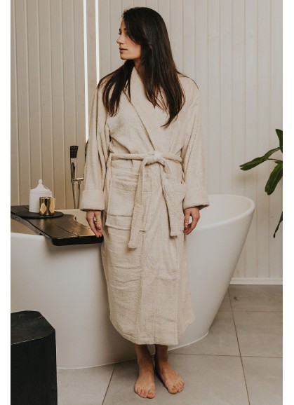 Frotē peldmētelis SOLO almond