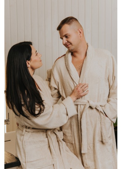 Frotē peldmētelis SOLO almond