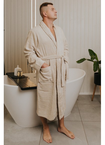 Frotē peldmētelis SOLO almond