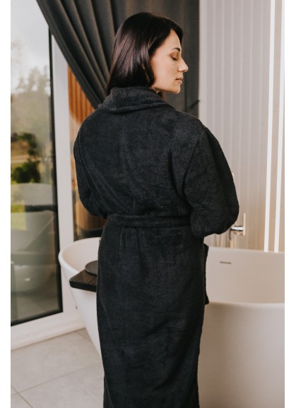 Frotē peldmētelis SOLO black