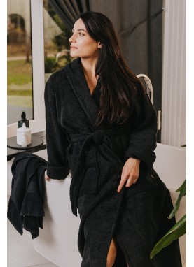 Frotē peldmētelis SOLO black