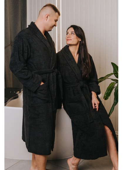 Frotē peldmētelis SOLO black