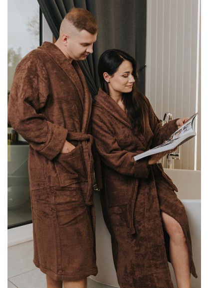 Frotē peldmētelis SOLO chocolate