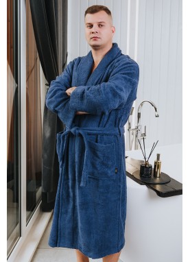 Frotē peldmētelis SOLO navy blue