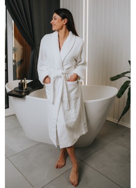 Frotē peldmētelis SOLO white