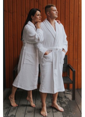 Frotē peldmētelis SOLO white