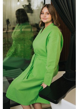  Vafeļauduma halāts UNO green