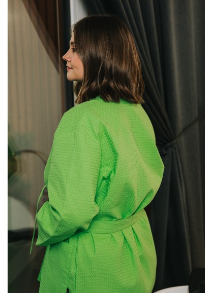  Vafeļauduma halāts UNO green