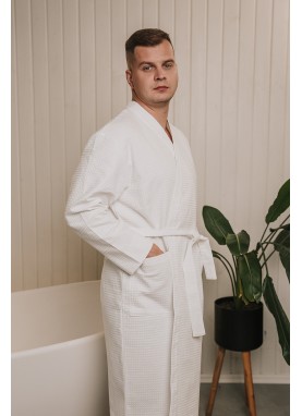  Vafeļauduma halāts UNO white