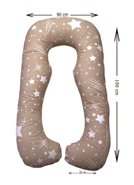 Anatomiskās formas spilvens grūtniecēm RELAX beige stars