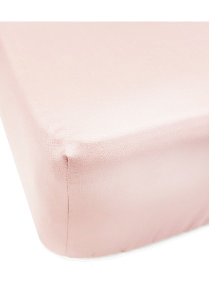 Vienkrāsains satīna palags ar gumiju Soft BABY PINK