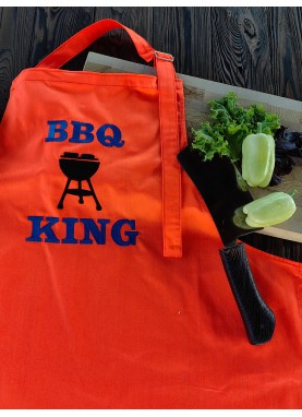 Grila priekšauts ar izšuvumu [BBQ KING]