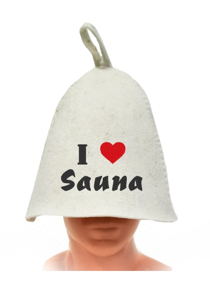 Izšuvums uz pirts cepures I LOVE SAUNA [PC22]