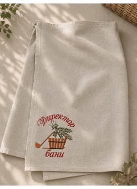 Izšuvums uz pirts svārkiem un saunas dvieļiem | PIRTS PIEDERUMI