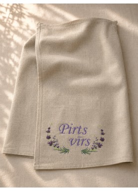 Vīriešu lina pirts svārki / pirts kilts ar izšuvumu | PIRTS VĪRS