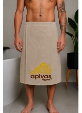 Izšuvums uz pirts svārkiem un saunas dvieļiem | APIVAS