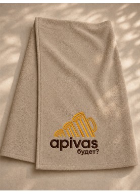 Izšuvums uz pirts svārkiem un saunas dvieļiem | APIVAS