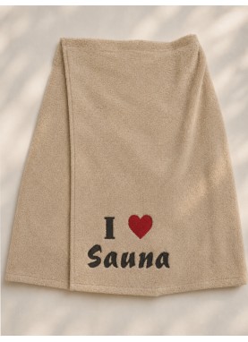 Vīriešu frotē pirts svārki ar izšuvumu | I LOVE SAUNA 
