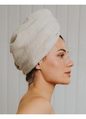 Matu žāvēšanas dvielis - turbāns SOLO almond