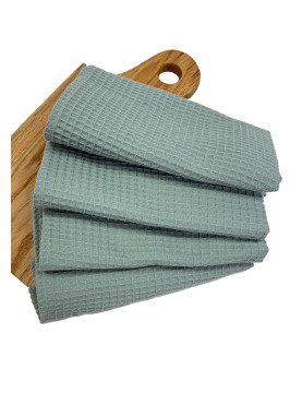 Mīksts kokvilnas virtuves dvielis ar lielu vafeļu rakstu MINT